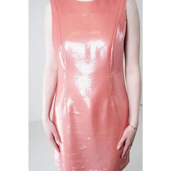 Diane Von Furstenberg Peach Sequin Mini Dress - Picture 4 of 7